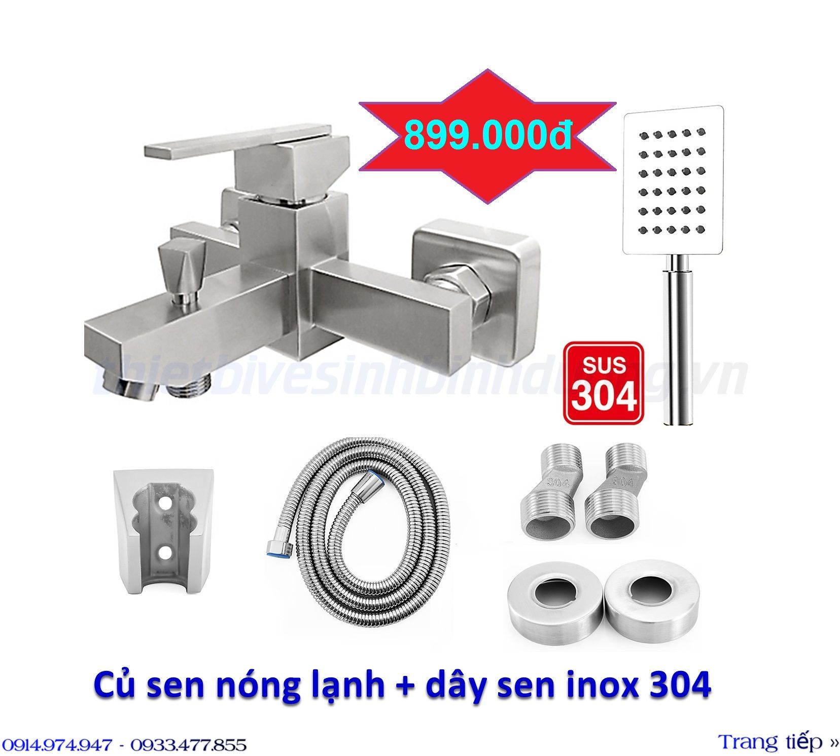 KM30- Củ sen vuông nóng lạnh & tay sen